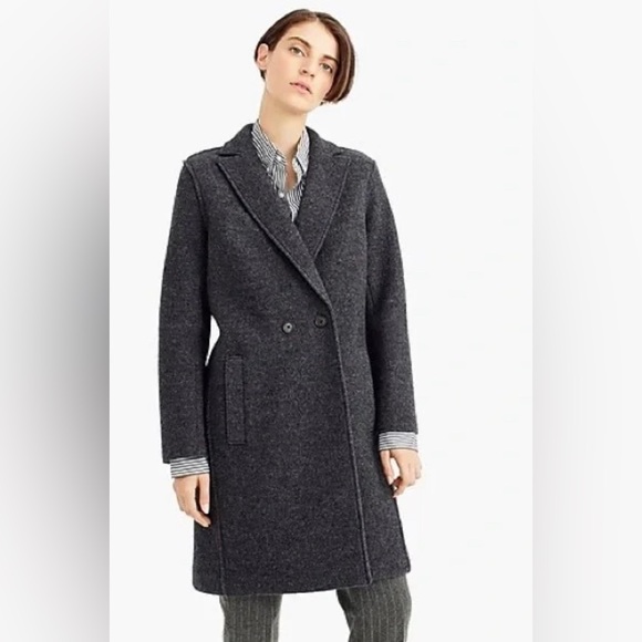 J.Crew Daphne topcoat Italian Boiled Wool Charcoal Gray NWOT (Read Description) - Picture 1 of 13